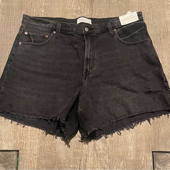 NWT Abercrombie & Fitch Women’s XL 34 18 Shorts High Rise The Dad Short Bottom - Picture 10 of 11